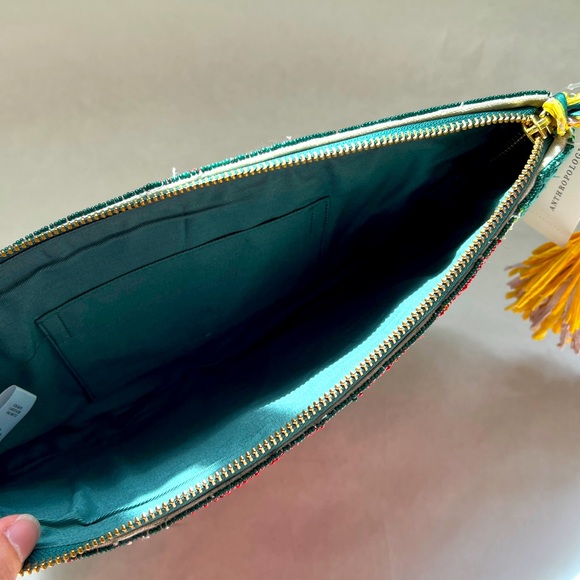 ANTHROPOLOGIE Tasseled Watermelon Beaded Clutch - Picture 7 of 11
